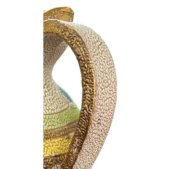 VTG Fratelli Fanciullacci Pebbled Lava Glaze Art Pottery Pitcher/Vase-Signed - Picture 13 of 14